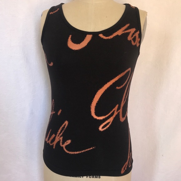Sonia Rykiel XS/S tank top black with copper foil - Picture 1 of 4